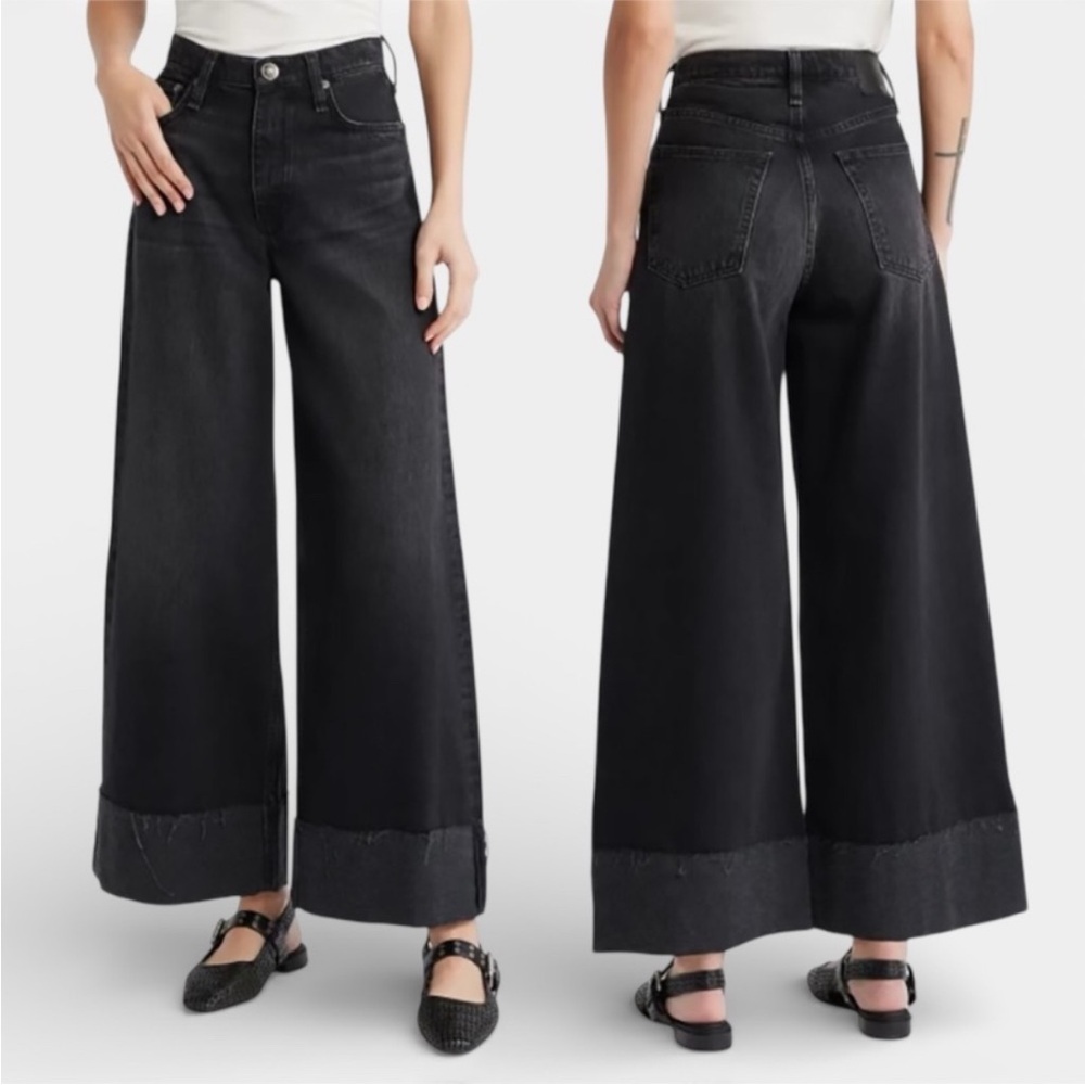 NWT Rag & Bone BLAIR‎ SOFIE HIGH-RISE ANKLE WIDE LEG WITH CUFF RIGID Sz 32 - Picture 2 of 13